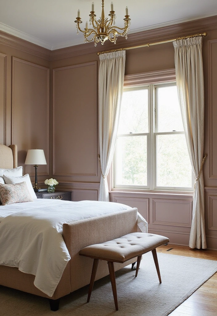 25 Master Bedroom Feature Wall Inspirations That'll Leave You Breathless (#16 Is a Must-See!) - 3. Classic Wainscoting
