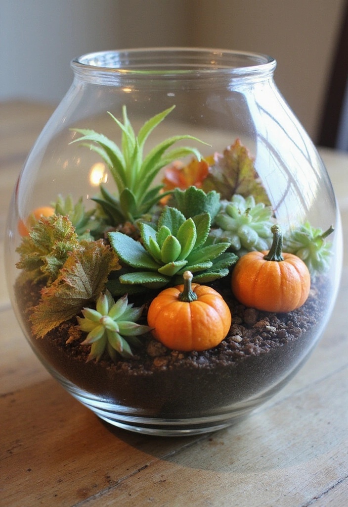 25 Stunning Fall Centerpieces for Your Table That Will Leave Guests in Awe! - 12. Terrarium Delight