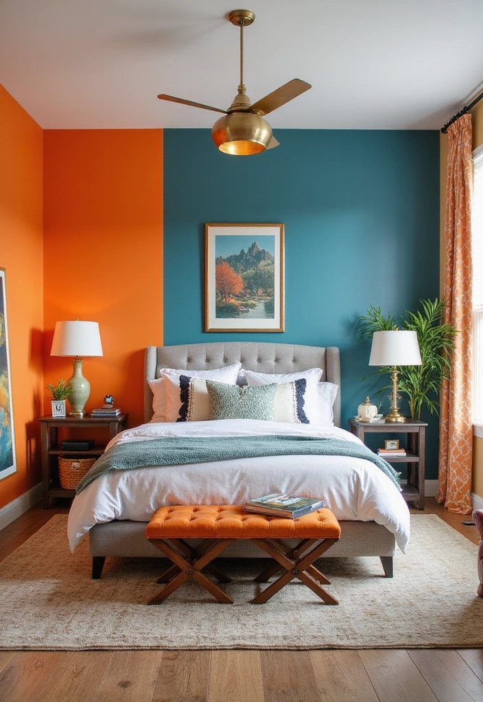 25 Master Bedroom Feature Wall Inspirations That'll Leave You Breathless (#16 Is a Must-See!) - 11. Bold Accent Colors
