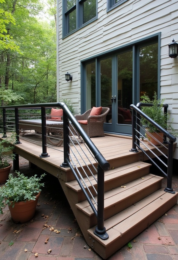 20 Cheap Deck Railing Ideas That'll Make Your Outdoor Space Shine (You Won't Believe #7!) - 13. DIY Metal Pipe Railings