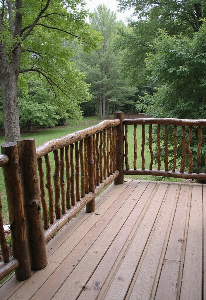 20 Cheap Deck Railing Ideas That'll Make Your Outdoor Space Shine (You Won't Believe #7!) - 17. Natural Branch Railings