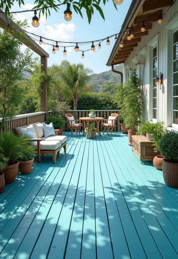 20 Best Deck Stain Colors That Will Boost Your Home's Curb Appeal (Get Inspired!) - 7. Ocean Blue