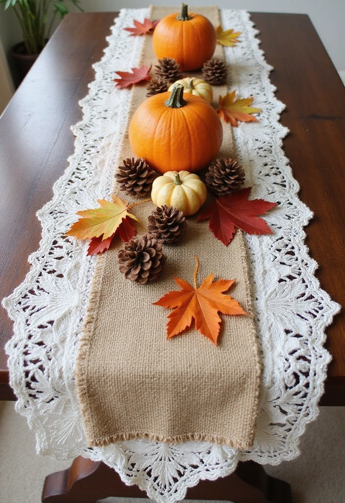 25 Stunning Fall Centerpieces for Your Table That Will Leave Guests in Awe! - 13. Layered Table Runner