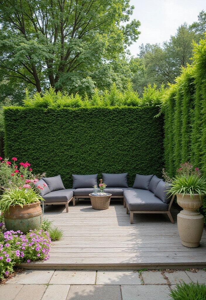 20 Deck Privacy Ideas That Combine Beauty and Seclusion (Ideas #2 & #8 Are Game Changers!) - 11. Privacy Hedge