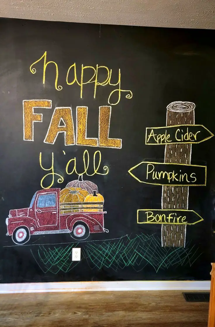 20 Creative Fall Chalkboard Art Ideas You Can DIY This Season! - 10. Happy Fall Y'all