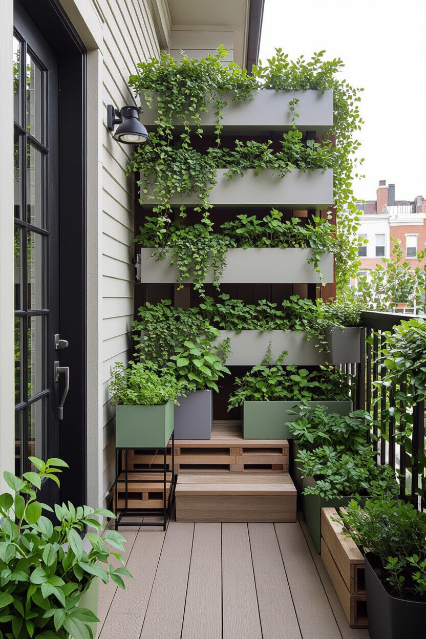 Layered Planters At Different Heights