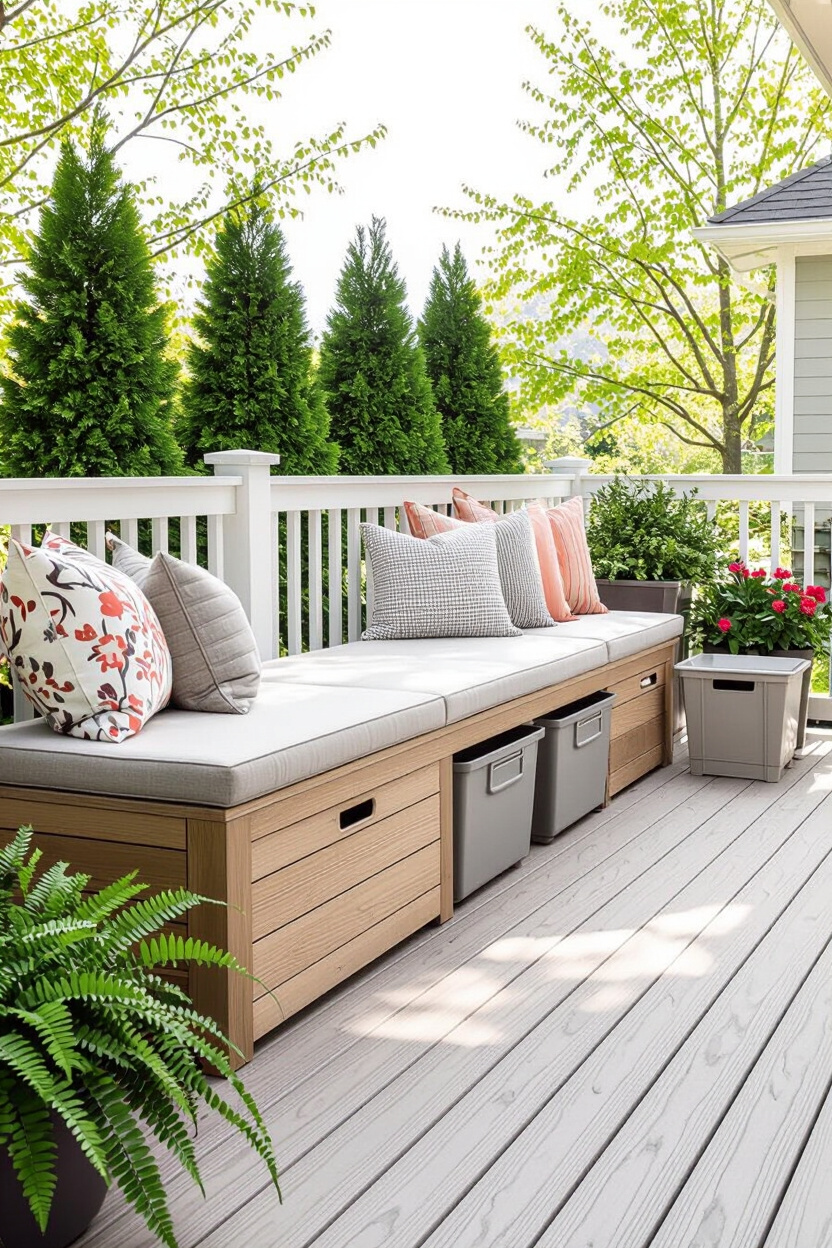 Use Storage Benches To Hide Clutter And Add Seating