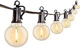 Outdoor String Lights 25 Feet G40 Globe LED Patio Lights with 13 Edison Plastic Bulbs(1 Spare), Waterproof Connectable Hanging Lights for Backyard Porch Balcony Party Decor, E12 Socket Base, Black Outdoor String Lights 25 Feet G40 Globe LED Patio Lights with 13 Edison Plastic Bulbs(1 Spare), Waterproof Connectable Hanging Lights for Backyard Porch Balcony Party Decor, E12 Socket Base, Black