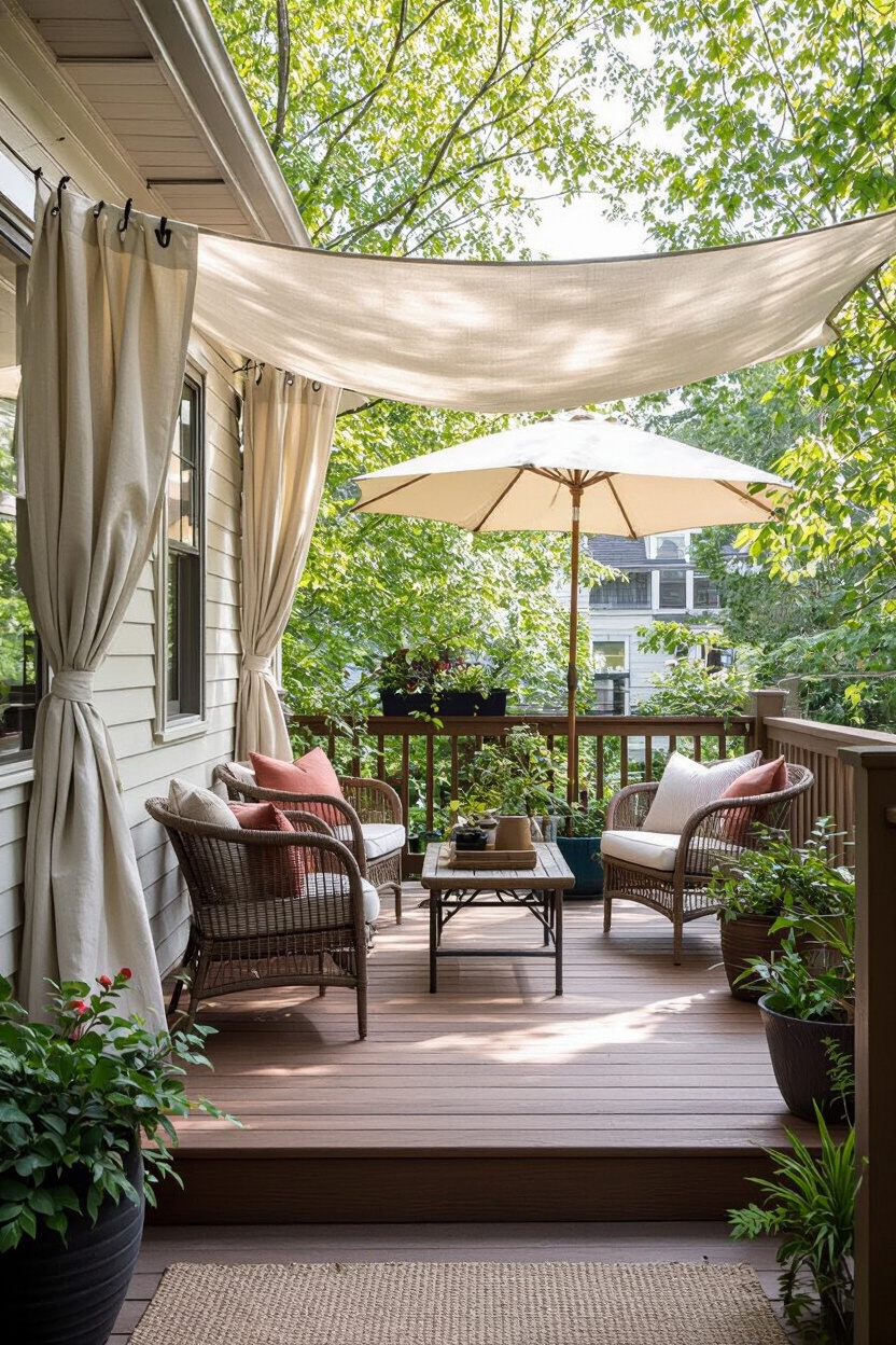Add Simple Shade With Fabric, Sails, Or An Old Umbrella