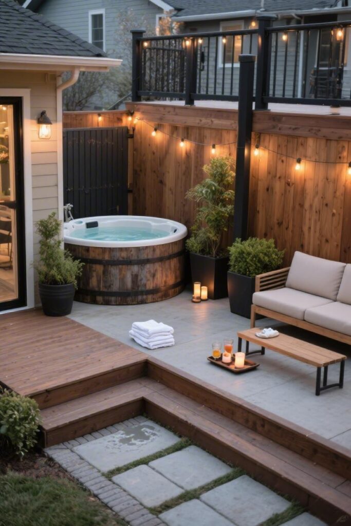 Deck With Patio Spa Nook