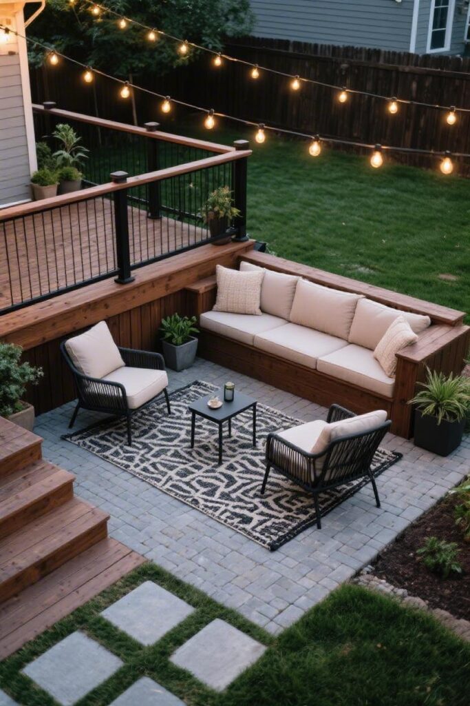 Wrapped Corner Lounge With Small Paver Patio