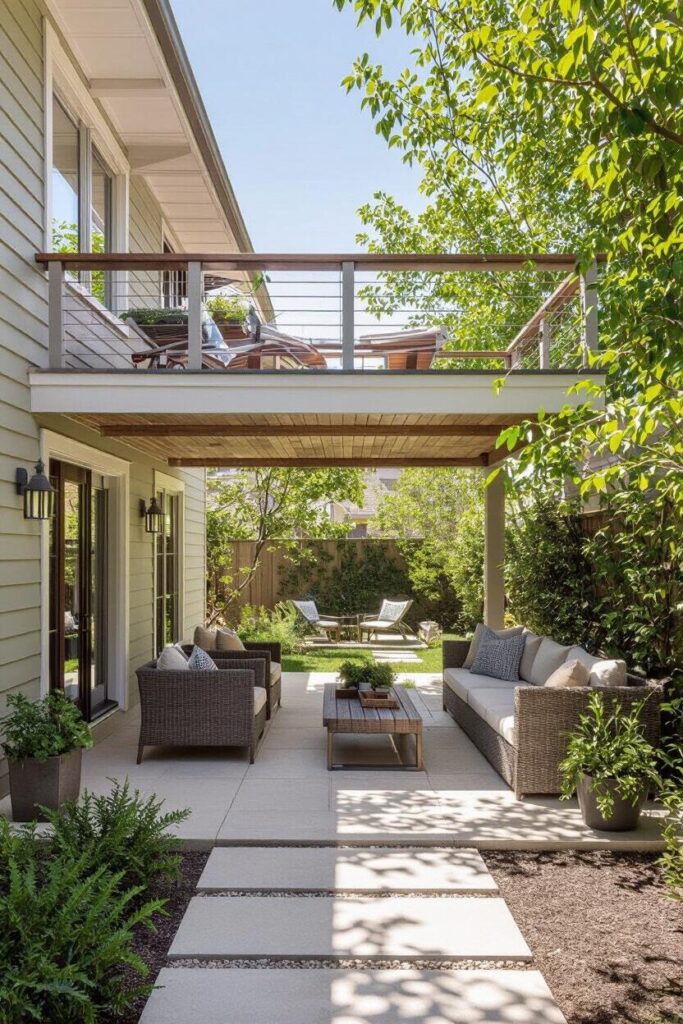Sun Deck With Shaded Patio Underneath