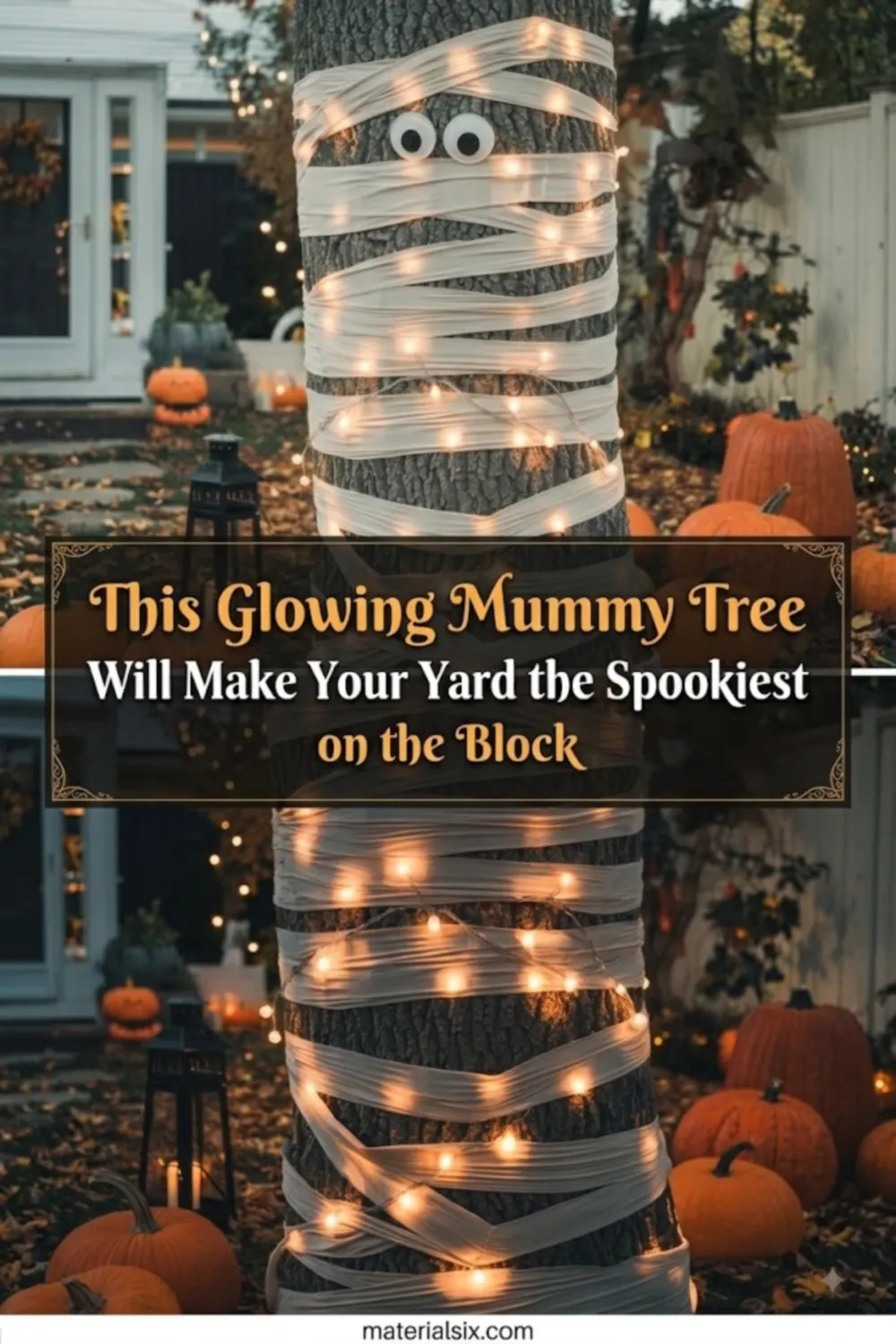 The Glowing Mummy Tree: An Easy DIY Halloween Outdoor Decoration