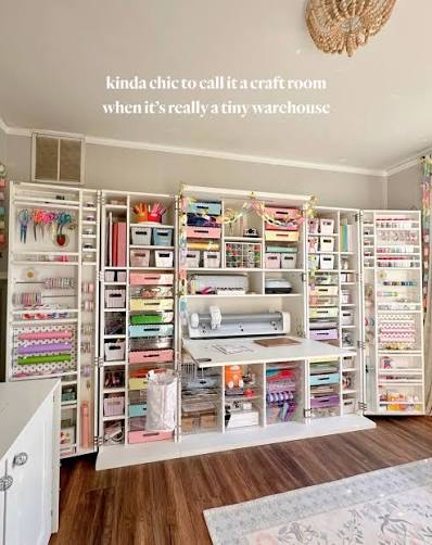 "Tiny Warehouse" Craft Wall With Chic Matchy Bins