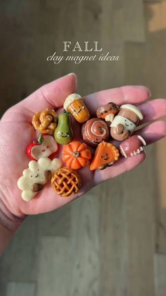 Tiny Fall Treat Clay Magnets