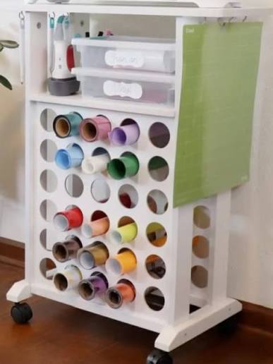 Rolling Vinyl Cart For Cricut & Cutting Supplies