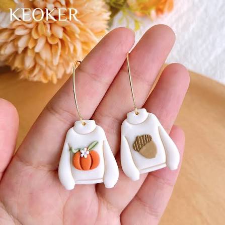 Cozy Sweater Pumpkin & Acorn Earrings