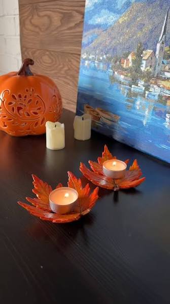 Maple Leaf Tealight Clay Holders