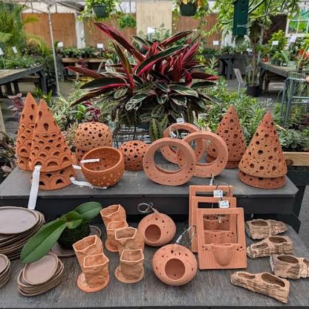 Terracotta Lantern Cones and Rings for Cozy Fall Gardens