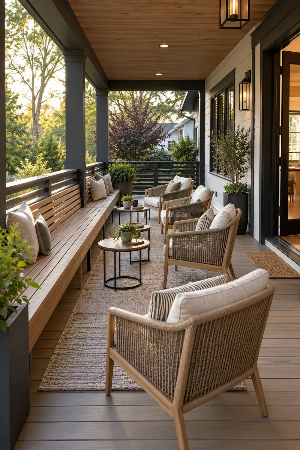 15 Big Front Porch Seating Ideas When You Have a Huge Family